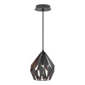 Eglo 1x60W Pendant w/ Matte Black & Copper Finish 202034A